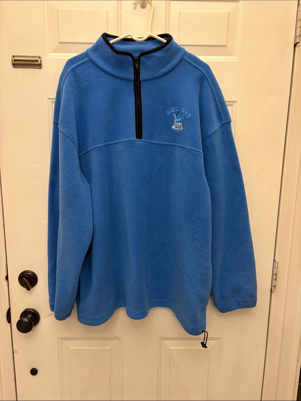 Detroit Lions Blue Quarter-Zip Fleece Pullover